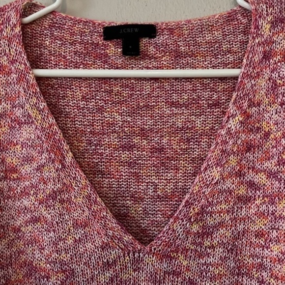 J. Crew Cotton blend v neck sweater women small beautiful comfy great shade pink - Picture 2 of 7